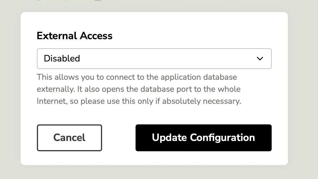 TangibleXP's external MySQL access