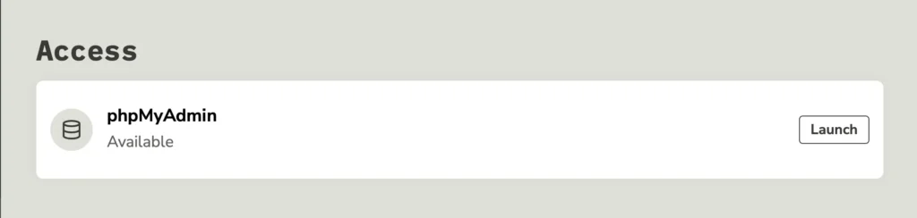 TangibleXP phpMyAdmin access